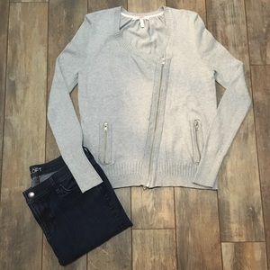 Victoria Secret Gray Moto Cardigan Large